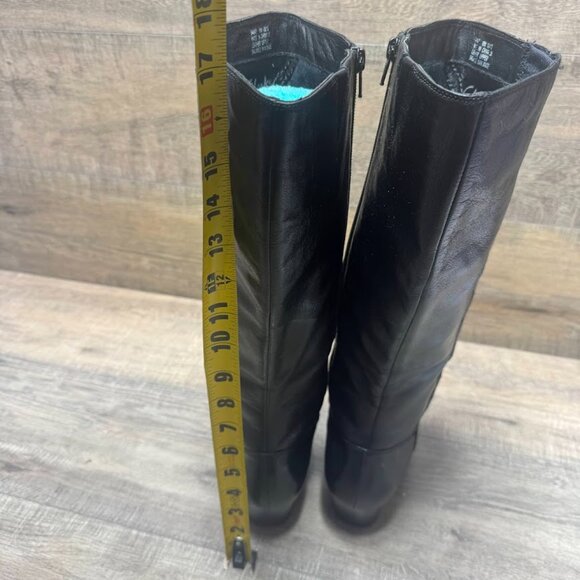 Clarks Cardy Black Leather Knee HIgh Boots Women's Size 10 - Picture 4 of 7